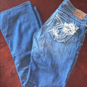 Big Star Liv Distressed Bootcut Jeans- Size 27